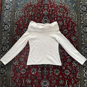 100% Cashmere St. John Off the Shoulder Sweater